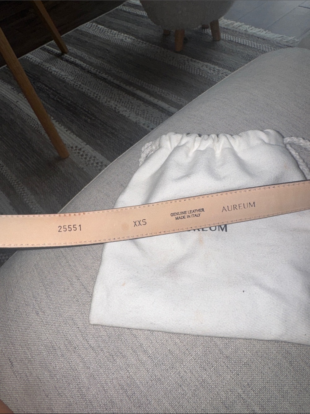 AUREUM Black Leather Belt with Silver Buckle - Picture 3 of 3